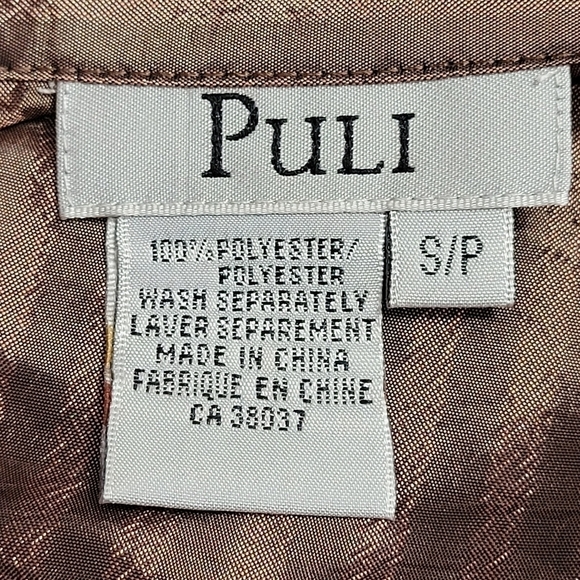 Satin Copper Blouse, Long Sleeve Size Sm - Picture 7 of 7